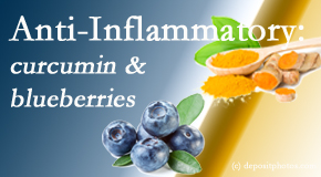 Rosenberg Wellness Center presents recent studies touting the anti-inflammatory benefits of curcumin and blueberries. 