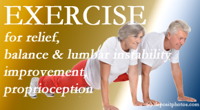 Rosenberg Wellness Center teaches low back pain sufferers simple exercises that address lumbar spine instability. 