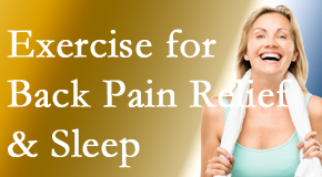 Rosenberg Wellness Center shares recent research about the benefit of exercise for back pain relief and sleep. 