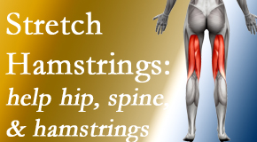 Rosenberg Wellness Center encourages back pain patients to stretch hamstrings for length, range of motion and flexibility to support the spine.