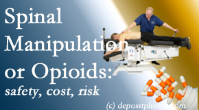 Rosenberg Wellness Center shares new comparison studies of the safety, cost, and effectiveness in reducing the risk of further care of chronic low back pain: opioid vs spinal manipulation treatments.