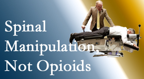 Chiropractic spinal manipulation at Rosenberg Wellness Center is worthwhile over opioids for back pain control.