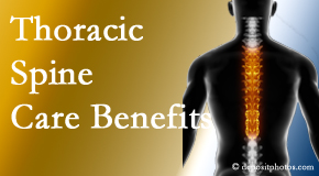 Rosenberg Wellness Center is amazed at the benefit of thoracic spine treatment beyond the thoracic spine to help even neck and back pain. 