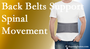 Rosenberg Wellness Center offers backing for the benefit of back belts for back pain sufferers as they resume activities of daily living.