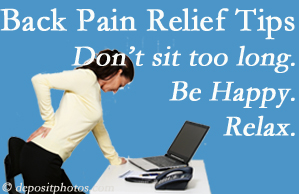 Rosenberg Wellness Center reminds you to not sit too long to keep back pain at bay!