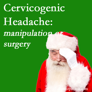 The New York City chiropractic manipulation and mobilization show benefit for relieving cervicogenic headache as an option to surgery for its relief.