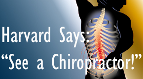 New York City chiropractic for back pain relief urged by Harvard