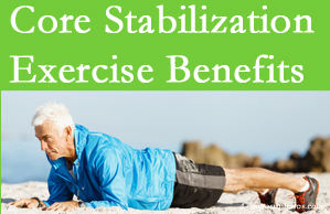 Rosenberg Wellness Center shares support for core stabilization exercises at any age in the management and prevention of back pain. 